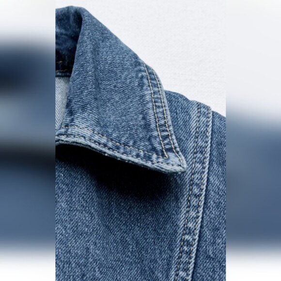 ZARA Z1975 CROPPED DENIM SHIRT - Picture 3 of 7